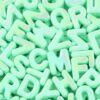 CYEENUT 125pcs/400Gram Large Hole Letter Beads,Big Alphabet Shaped Beads Transparent Color Letter Beads,Large Hole Chunky Letter Bead for Keychains Purse Bag Kit Backpack (Fresh Greenery07)