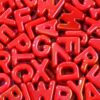 CYEENUT 125pcs/400Gram Large Hole Letter Beads,Big Red Alphabet Shaped Beads for Keychains Purse Bag Kit Backpack (red15)