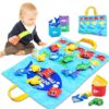 Cylazo Count Learning Montessori Toys for Toddlers 3 Year Old Cloth Toddler Fishing Game with Stacking Cups,Baby Toy 12-18 Months 1 2 Year Old Boy Girl Gifts (Ocean Animal)