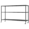 cysyd 3-Tier Adjustable Display Rack - Industrial Iron Wire Shelving with Removable Shelves, Locking Casters and Leveling Feet for Retail Store Warehouse Garage Pantry Home Organization