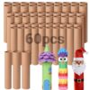 Czoynife 11.85" H 60Pack Brown Cardboard Tubes for Crafts, Bulk Paper Rolls for Kids DIY, Classroom Art Supplies, Holiday Decor