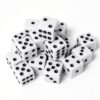 Czoynife Standard Dice, 16mm Bulk White Opaque Black Pips Six Sided Dice Set, for Rolling, Group Event, Board Games, Classroom Math (25pcs)