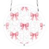 CZXW Pink Bows Ribbons Acrylic Puzzle Suncatcher
