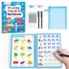 D-FantiX Magic Grooved Writing Practice for Kids Age 3-5, Reusable Grooved Handwriting Practice for Kids 5-7, Learn to Write Letter Tracing Books for Kids Kindergarten Preschool Learning Activities
