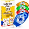 D-NYX Double Sided Tape Scrapbook Tape Roller, Adhesive Glue Runner, Scrapbooking Journaling Supplies, Must Have Glue Tape Roller for Paper Art & Craft Card Making Gift Wrapping Office School Home