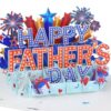 D4DREAM Happy Fathers Day Pop Up Card for Dad with Fireworks, Stars