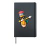 Dabbing Pencil Heart Sunglasses School Design Hardcover Journal, Black