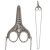 Daconovo Vintage Silver Stainless Steel Sewing Scissors Kit for Crafts and Embroidery