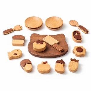 DadCarved Wooden Play Food Toys for Kids