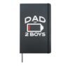 Dad Of 2 Boys Low Battery Funny Fathers Day Daddy Papa Men Hardcover Journal, Black