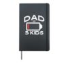 Dad Of 5 Kids Low Battery Funny Fathers Day Daddy Papa Men Hardcover Journal, Black
