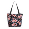 Daily Carry Bag Pink And Blue Floral Pattern On Black Background Errand Bag