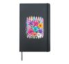 Daisy floral art Wildflower Floral Bouquet Boho Spring Hardcover Journal, Black