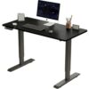 Daklpiw 55 x 24 Inchs Electric Standing Desk, Height Adjustable, Sit Stand Up, Computer Office Desk with Splice Board, Sit and Stand Up Adjustable Desk (Black)