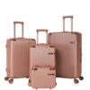Daklpiw Luggage Sets 4 Piece with Cosmetic Case TSA Lock, Hardside ABS Carry On Suitcase with Zippers Lightweight Rolling Travel Luggage Sets with Spinner Wheels,14+20+24+28 IN (Rose Gold)
