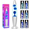 Dalavalampa Blue Wax Liquid Motion Lamps Multi Color Changing, 13" LED Magma Lamp for Adults Kids, Night Light Birthday Gifts for Boys Girls, Home Décor Mood Light for Living Room Bedroom