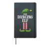 Dancing Elf Matching Family Group Christmas Party Pyjamas Hardcover Journal, Black