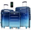 Dancongtea 3-Piece Carry-On Luggage Set with USB Port, ABS+PC Hard Shell