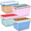 Dandat 16 Pcs Cubby Bins for Classroom Plastic Book Bins,Pastel Color