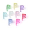 DanLingJewelry 100Pcs Pastel Letter P UV Acrylic Beads for DIY Jewelry