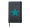 Dark Cyan Star on Multiple Colors Hardcover Journal, Black