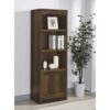 Dark Pine 3-Shelf Engineered Wood Media Tower with Brown