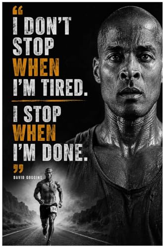 David Goggins Motivational Poster Quote Inspirational Quotes Classroom Posters Self-Discipline Toughness Pro Coaching Wall Art Growth Mindset Teacher Educational Signed Memorabilia Sports Decor Jersey Men Women Achieve CCP309