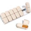 Daviky Magnetic Pill Organizer 2 Times a Day, Weekly AM PM, 7 Day, Khaki