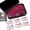 Daxtril Cute Paper Clips, 60PCS Pig Shaped Paper Clips Animal Bookmarks
