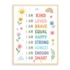 Dazzlewall Kids Positive Affirmation Canvas Wall Art 12x16 in Unframed