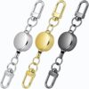 DC,CLISENCE 3pcs Retractable Keychain, Gun Black, Silver, Gold
