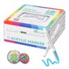 Ddaowanx 48 Colors Acrylic Paint Markers,Soft Brush Tip Marker Pens Set