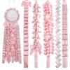 D DODOU Homecoming Mum Supplies Set Ribbon Braid (Pink with White)