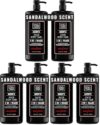 Dead Sea Collection Sandalwood Men’s Body Wash – 3 in 1 Body Wash for Men for Hair, Face & Body – Moisturizing Shower Gel with Dead Sea Minerals – Pack of 6 (33.8 fl oz each)
