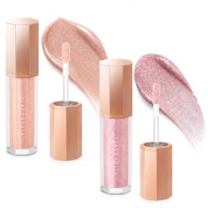 DEARDAHLIA Paradise Shine Eye Sequins Bundle (Goddess & Muse) - High-Shine Liquid Glitter Eyeshadow Duo, Lightweight & Blendable Pearl Finish, Minimal Fallout, Vegan Korean Eye Makeup