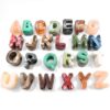 Decoendiy 50Pcs Large Hole Alphabet Beads,A-Z Cloud Acrylic Letter Beads with for Keychain, Bag Charm, Backpack Decor & Personalized Name Craft Kit