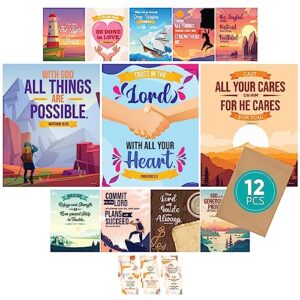 Decorably 12 Inspirational Christian Posters for Classroom