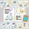Decorably 12 Science Quotes Posters for Classroom, 8.5x11in Educational, Matte-Laminated School Decor - for Hallways, Bulletin Boards, Home Study Room