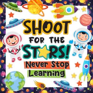 Decorably 62 Cutouts Inspirational Outer Space Bulletin Board Decorations