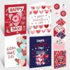Decorably 8 Pack Foiled 4x6in Elegant Valentine Cards for Adults