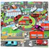 Decorative Road Traffic Mat City Parking Map Rug for Kids Bedroom Playroom