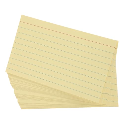 DECORNIJIA 300pcs Lined Index Cards 3x5 for Studying and Organizing Notes, Yellow Paper Notecards Ruled Lines, Portable and Efficient Note Cards for Students Learning and Office Use