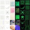 DECOYARDOO Luminous Face Jewels 12 Sheets Body Gems and 15g Chunky Glitter