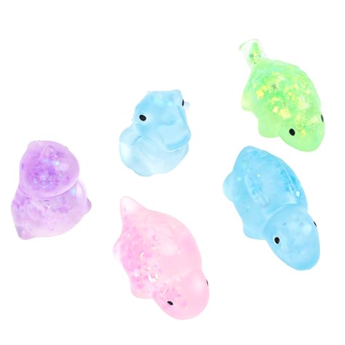 Decumeby Stretch and Squeeze Stress Ball 5PCS Dinosaur Slow Rebounding TPR Sensory Toy for Kids Adults, Soft Squeeze Pressure Relief Balls for Home Office, Enhance and Motor Skills