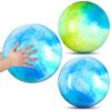 Deekin 2 Pcs 15 Inch Marbleized Bouncy Balls Large Inflatable Rubber Sensory Ball for Playground Outdoor (Blue and Green)