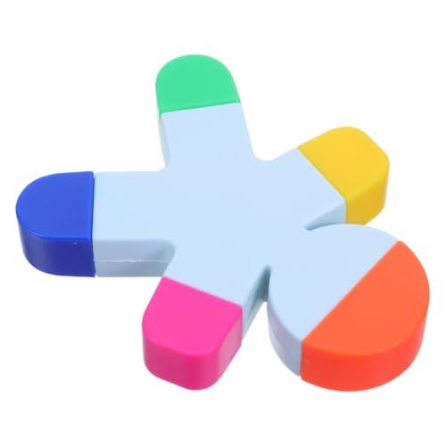 DEEPCRAFF 3pcs Human Shaped 5-in-1 Fluorescent Highlighter Pen with Plastic Body, Lightweight Design for Efficient Line Highlighting, Cute Cartoon Style Marker for Journaling and Office Use