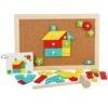 DEEPCRAFF Wood Puzzle Educational Wooden Geometric Learning Board
