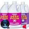 Deep Pour Epoxy Resin - 1.5 Gallon Crystal Clear Resin Epoxy Kit for 2-4" Pour Depths: Not Yellowing and No Bubble Self Leveling, for River Tables, Flower Preservation, and Mold Crafts Mix 2:1 Ratio