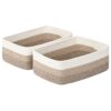 Degeyoyo Shallow Storage Baskets for Shelves, 15x11x5.1 Inch Woven Baskets for organizing, 2 Pack Storage Bins for Nursery, Bathroom, Closet, Decorative, Gradient Brown