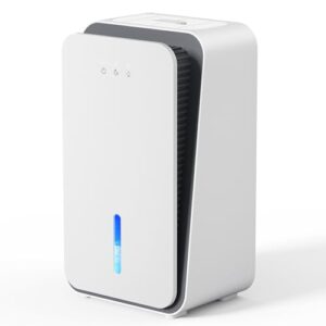 Dehumidifier for Basement and Bedroom, 7 Color Light, Quiet Operation for Home, Bathroom, White